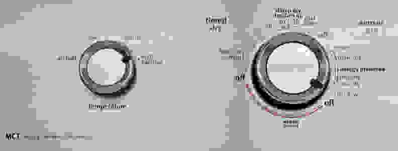 The Maytag Centennial MEDC415EW's four temperature settings can be selected regardless of the preferred cycle.