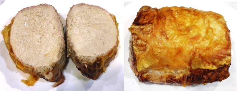 In True Convection mode, the Frigidaire Gallery  FGGH3047VF evenly cooked a pork loin both in the inside and the outside.