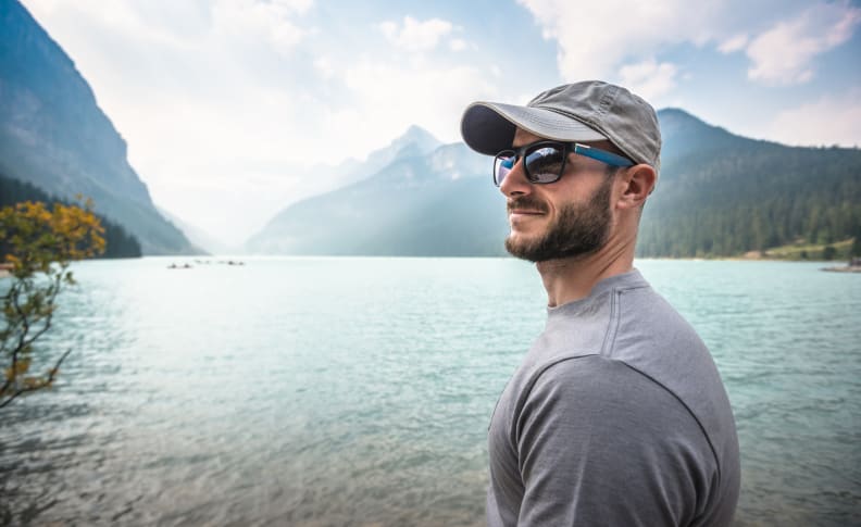 Sunglasses man Hiking Canada