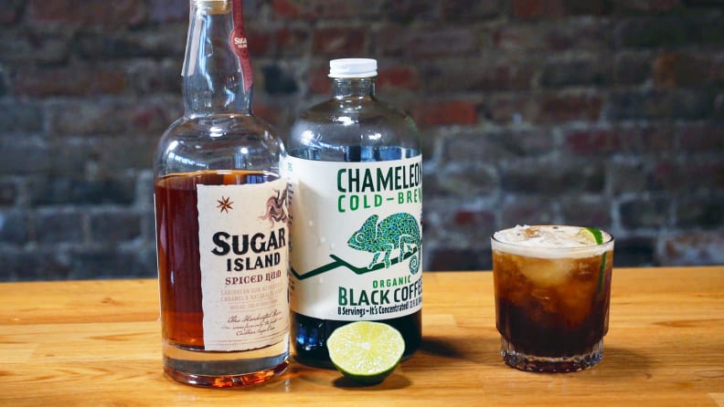 Rum and coffee cocktail