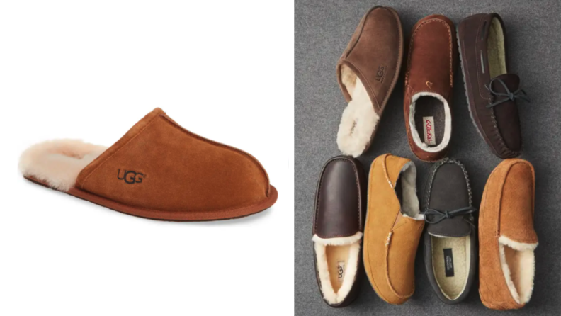 Close ups of Ugg slippers.
