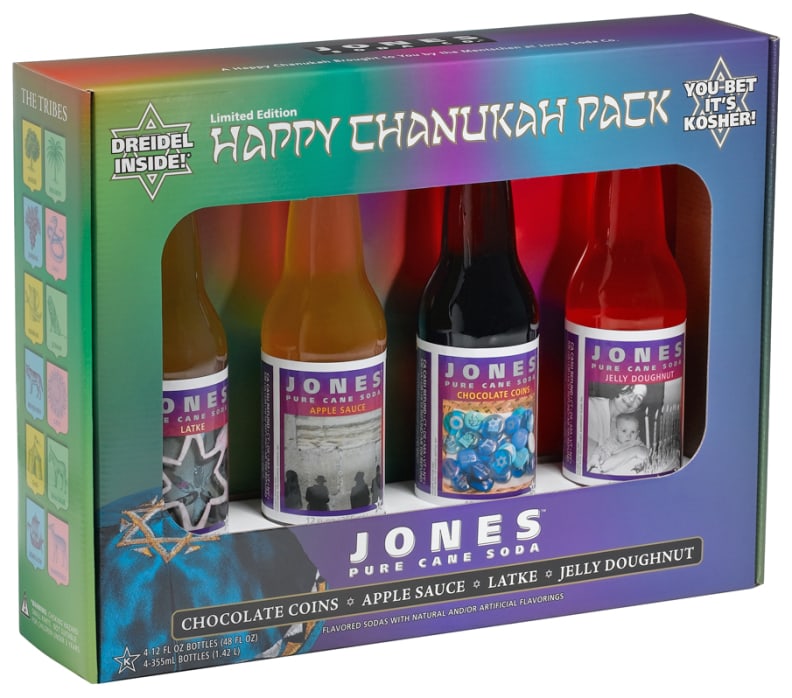 The Jones Soda Hanukkah Pack, including Latke Soda.