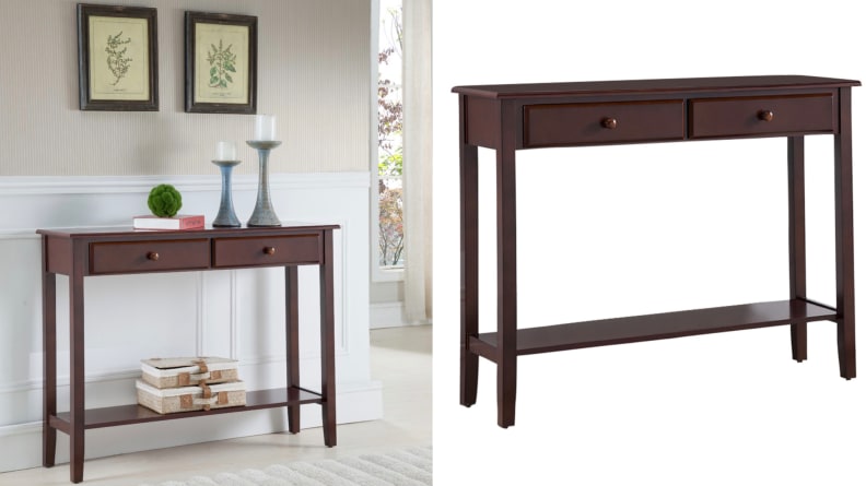 Tomag Wood Console Table, Walnut