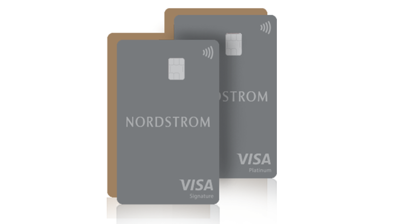 Nordstrom credit card on white background