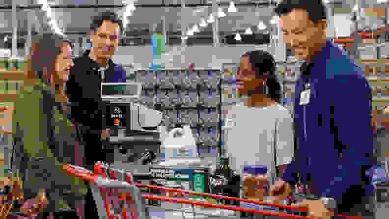 Couple shopping at Costco