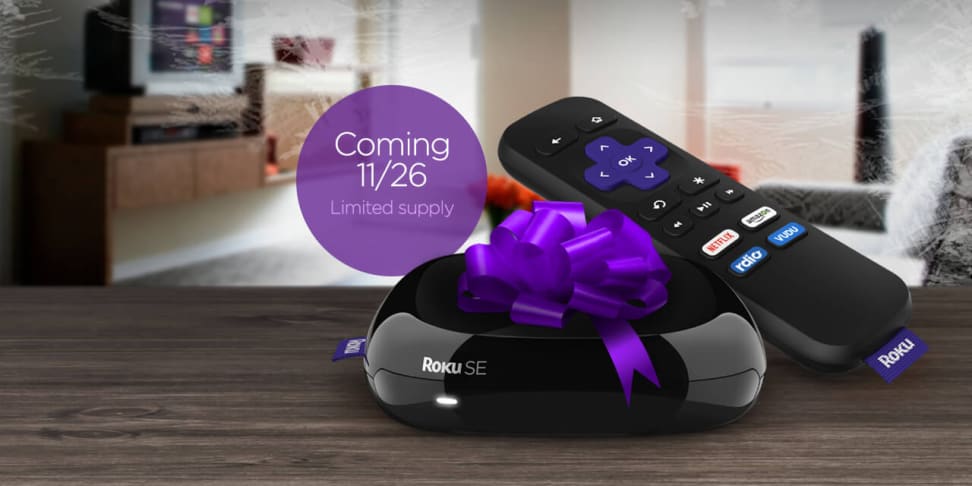 Roku SE and remote on a table