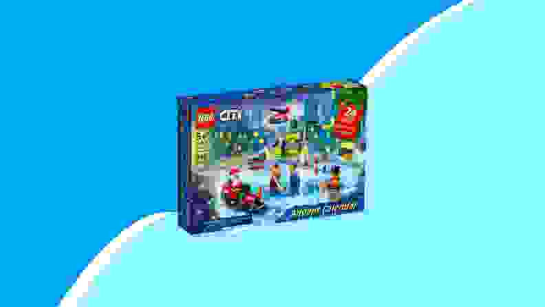 LEGO box on blue background