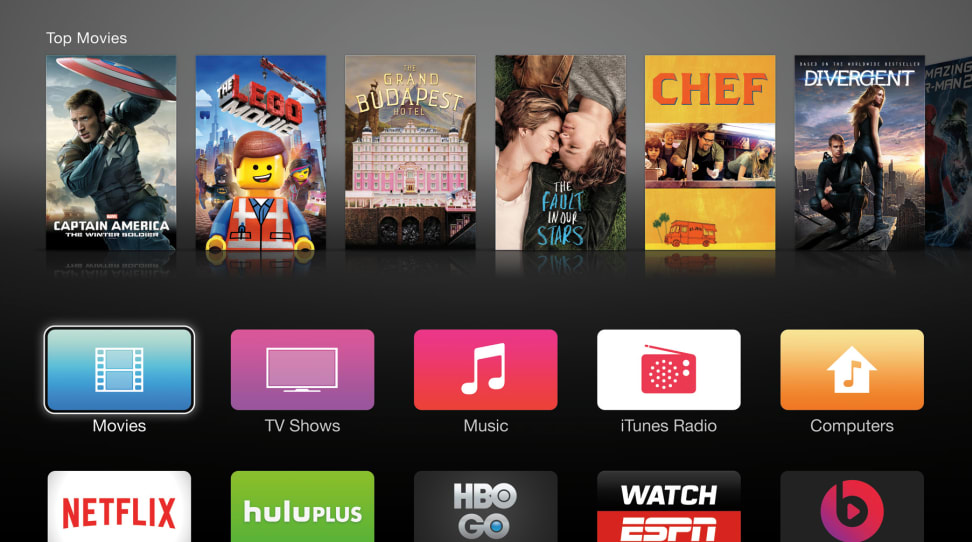 Apple TV interface