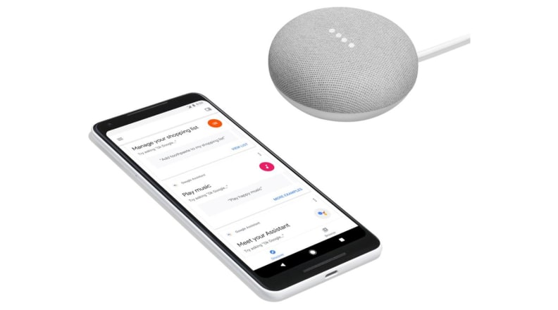 Google Home Mini and Phone