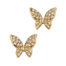 Product image of Lisa Nik 18K Yellow Gold Diamond Butterfly Studs
