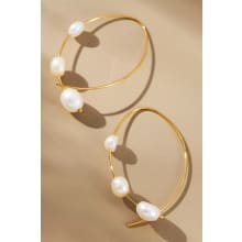 Product image of Anthropologie Pearl Threader Hoop Earrings