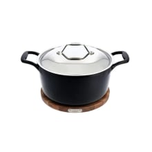 Product image of All-Clad Six-Quart Cast Iron Dutch Oven with Lid and Acacia Wood Trivet