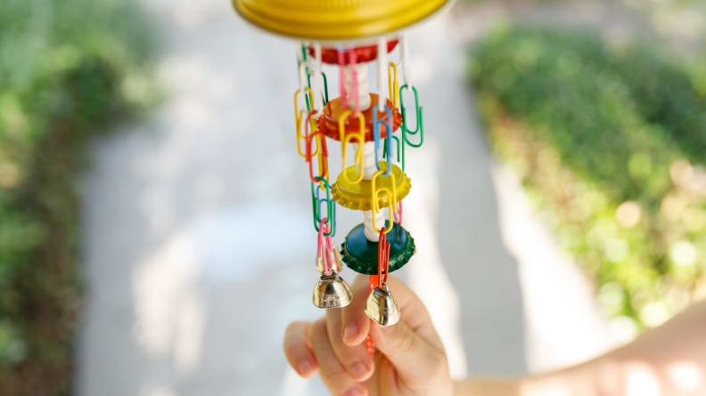 One of our Girls Can Crate projects was creating a wind chime.