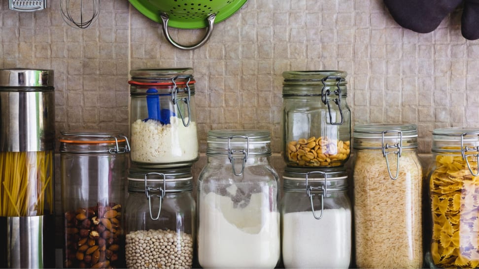 Pantry items on a shelf