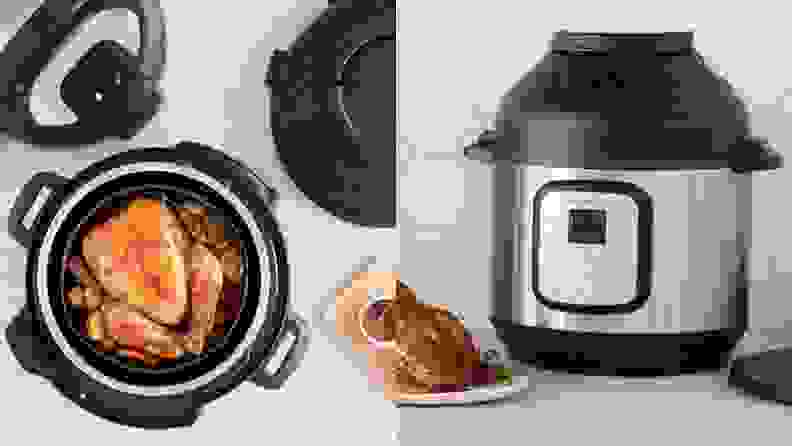 A view from above and from the front of the Instant Pot Duo Crisp