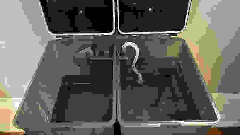 The water tanks of a robot docking station