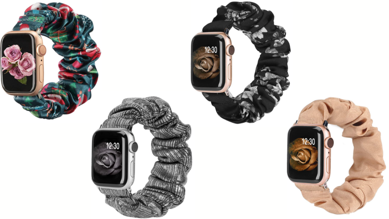 Watch band that looks like a scrunchie.