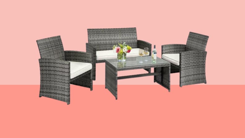PATIO SET WITH COUCHES AND TABLE