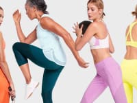 Women wearing athleta leggings