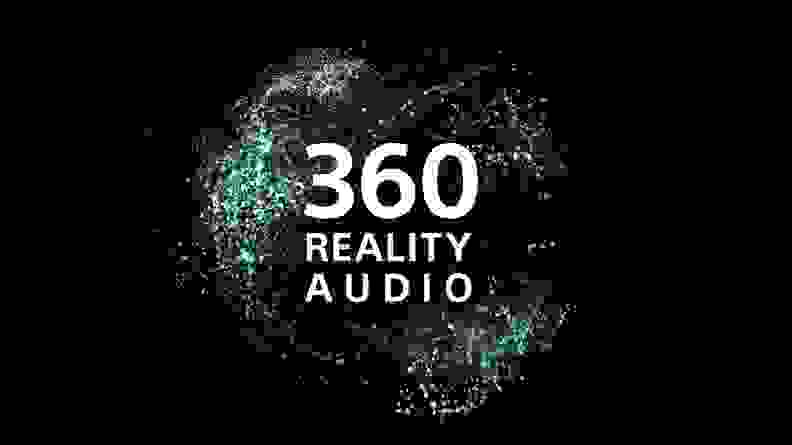 Sony 360 Reality Audio logo shows a sphere of nonsensical elements as if partially exploded