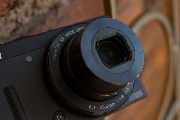 A photograph of the Nikon Coolpix P340's lens.