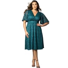 Product image of Kiyonna Starry Sequin Lace Fit & Flare Cocktail Dress