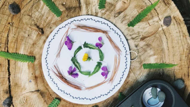 A mandala made from natural finds is the perfect activity for spring.