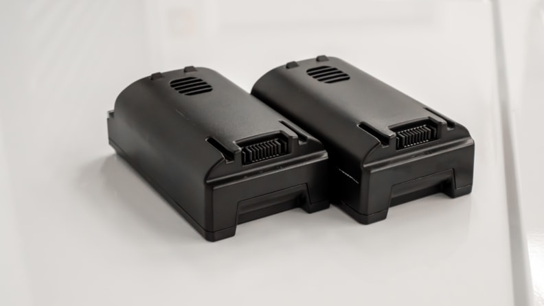The S12 comes with two removable batteries that last about 10 minutes each on high.