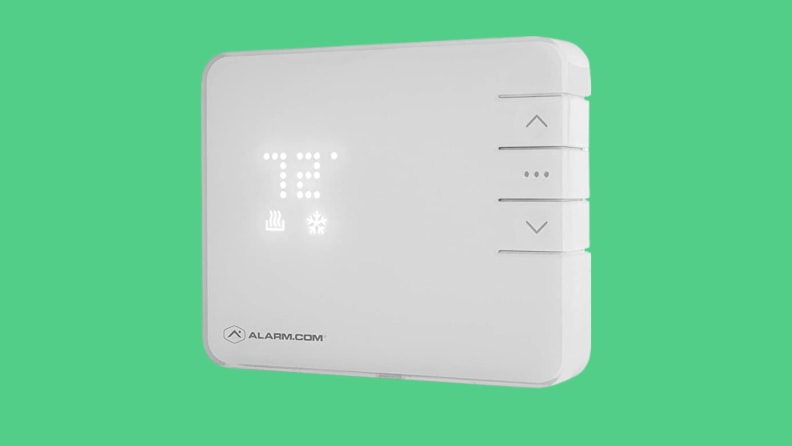 White digital rectangle thermostat