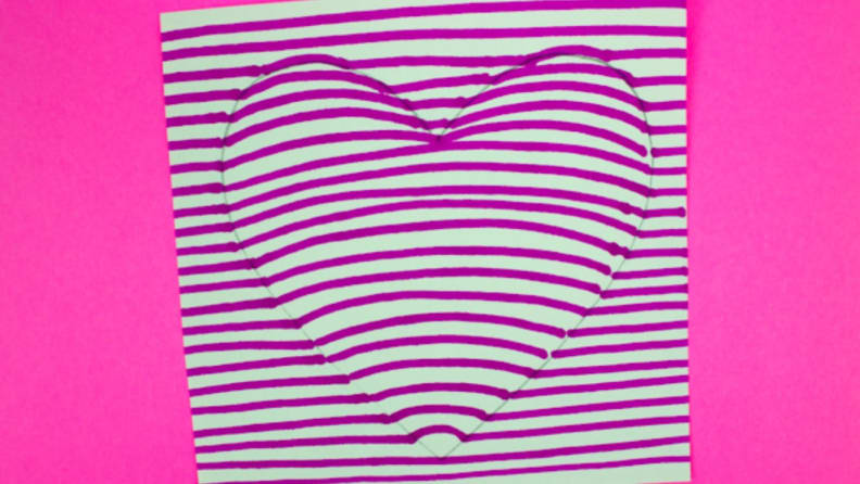 A magenta striped heart.