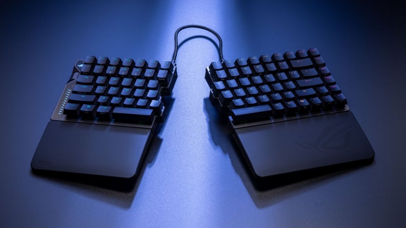 ASUS' ROG Falcata mechanical keyboard, which separates into two parts for better gaming.