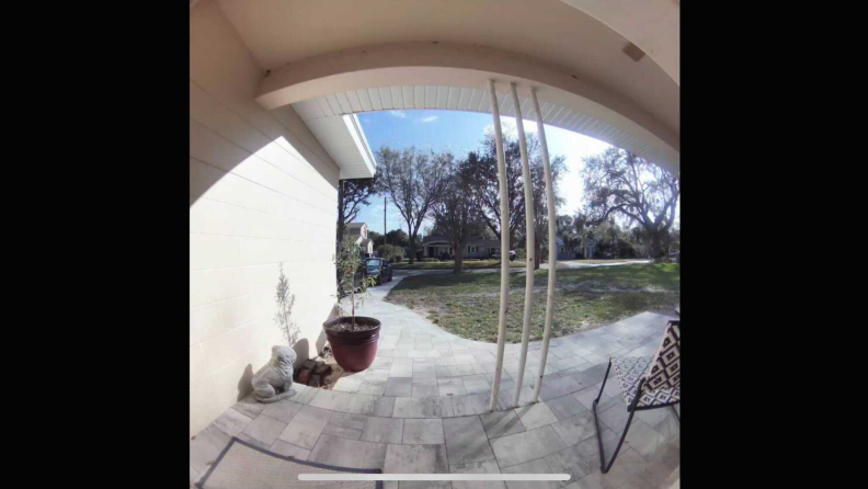 The daytime view from the Arlo Essential Wire-Free Video Doorbell.