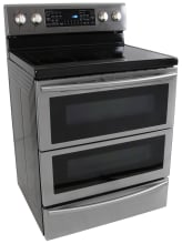 The Samsung NE59J7850WS Flex Duo electric range profile