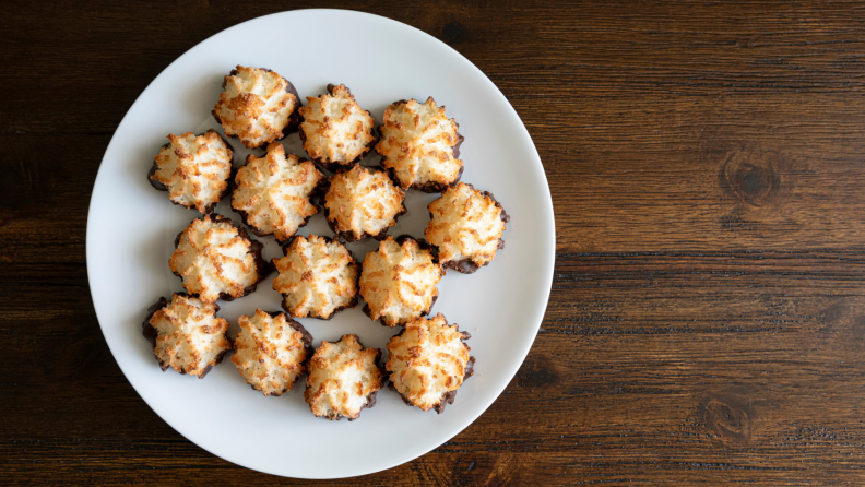 A plate of macaroons for Passover.