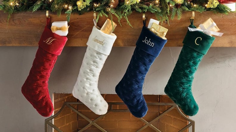 You can have these stockings personalized with metallic lettering for an additional fee.