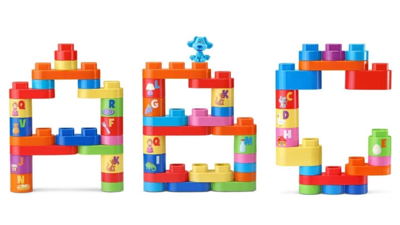 Blues Clues building set spelling A, B, C.