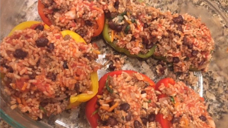 Meal prepped stuffed peppers