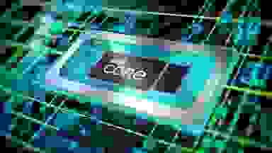 An artistic render of an Intel processor