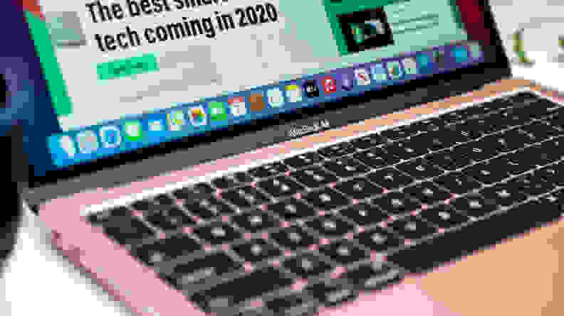 A closeup of the MacBook Air