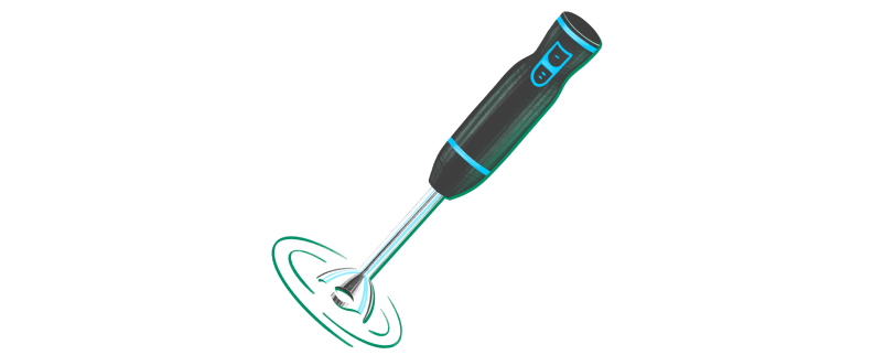 An illustration of an immersion blender