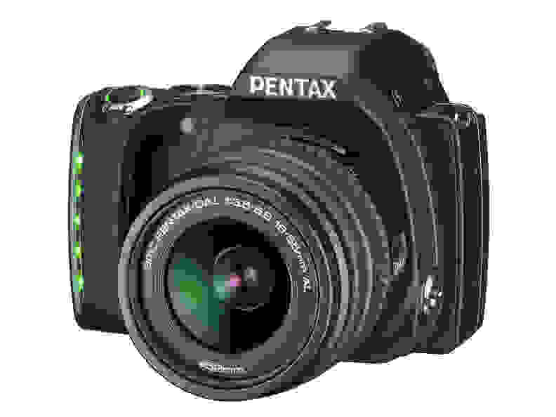 The Pentax K-S1 has a light-up LED strip on the grip that doesn't do much, but can be used as a visual cue during self-timer countdowns.