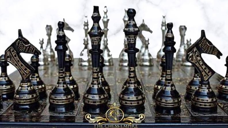 Pressman Chess Set Game Black & White Staunton Style Pieces Board