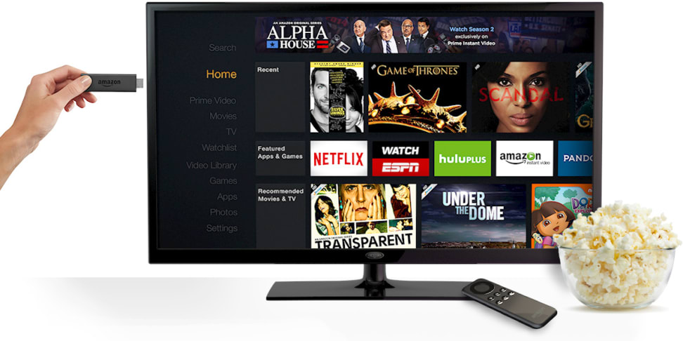 Amazon Fire TV and on-screen user interface