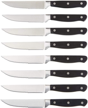 nuovva Kitchen Steak Knife Set - Steak Knives with Serrated Edge - Durable  Stainless-Steel Steak Knives Set of 4 with Gift Box – Ergonomic Handle for