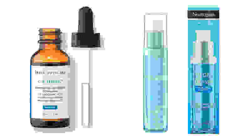 The SkinCeuticals C E Ferulic and the Neutrogena Hydro Boost Hydrating Hyaluronic Acid Serum.