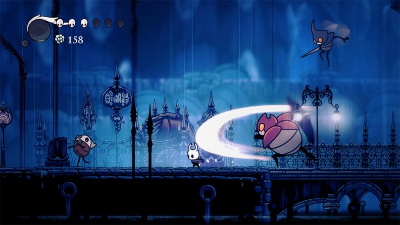 A boss fight in a blue world
