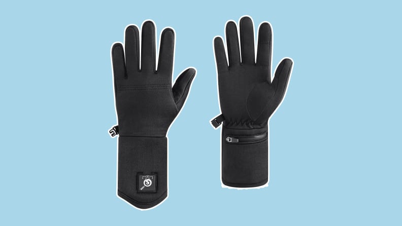 The Heat Rechargeable Glove Liners on a blue background