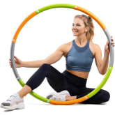 Fiteroc Weighted Fitness Hula Hoop Adult Beginner Detachable and Portable Exercise Holahoops with Jump Rope Resistance Band and Carry Bag  Weighted Hula Hoop for Adults 