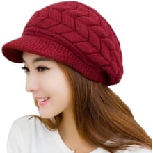 Product image of Loritta Knitted Wool Beanie With Visor