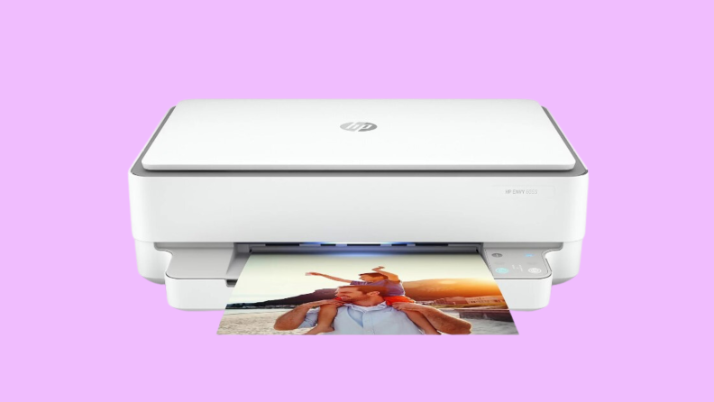 Product image of the HP Envy 6055 printer.